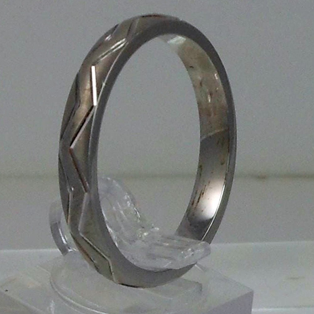 Vintage 925 Sterling Silver‎ Diamond-Cut Ring Thailand Handcrafted Size 12 NOS - Picture 2 of 9